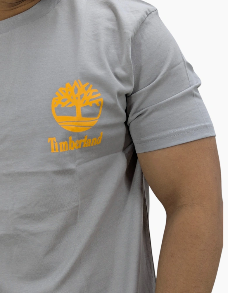 Timberland Large Back Print Mens T Shirts Crew Neck Pullover Casual Cotton Tee