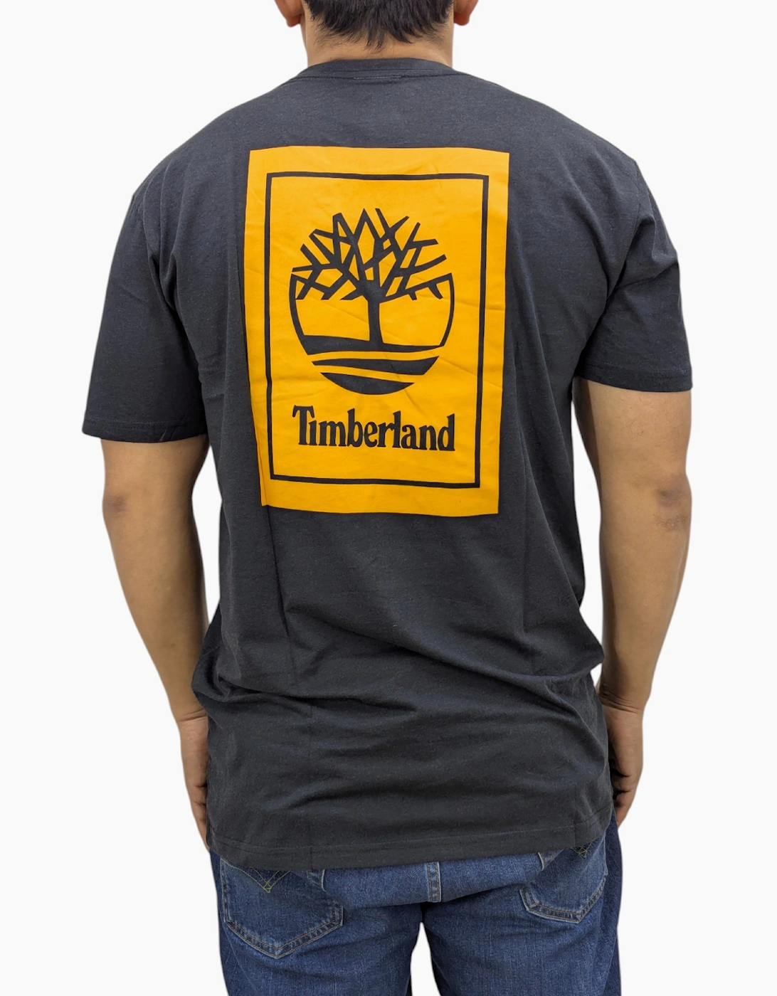 Timberland Large Back Print Mens T Shirts Crew Neck Pullover Casual Cotton Tee