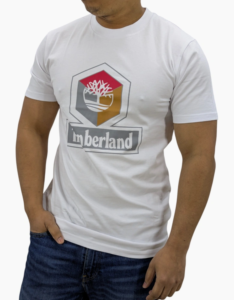 Timberland Cube Print Logo Mens T Shirts Crew Neck Pullover Casual Cotton Tee