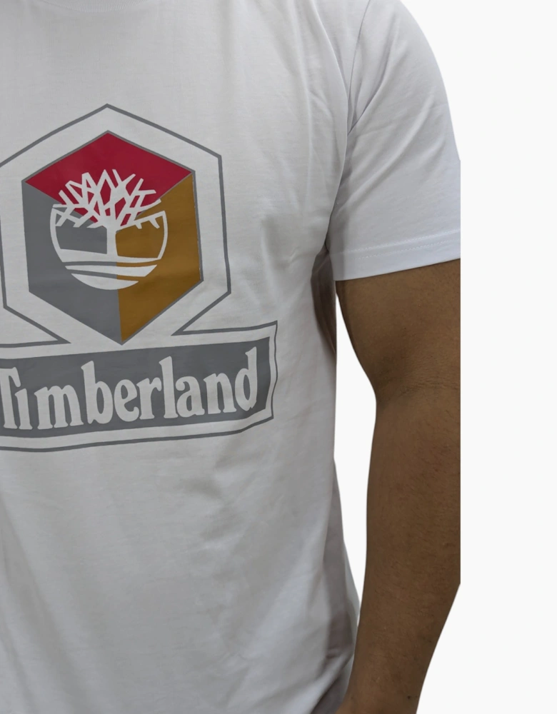 Timberland Cube Print Logo Mens T Shirts Crew Neck Pullover Casual Cotton Tee