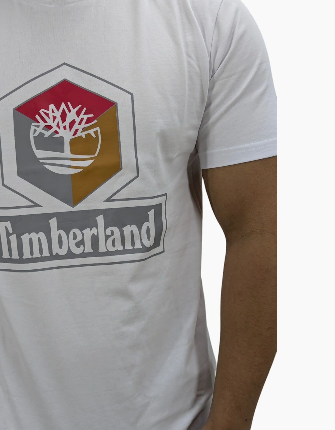 Timberland Cube Print Logo Mens T Shirts Crew Neck Pullover Casual Cotton Tee