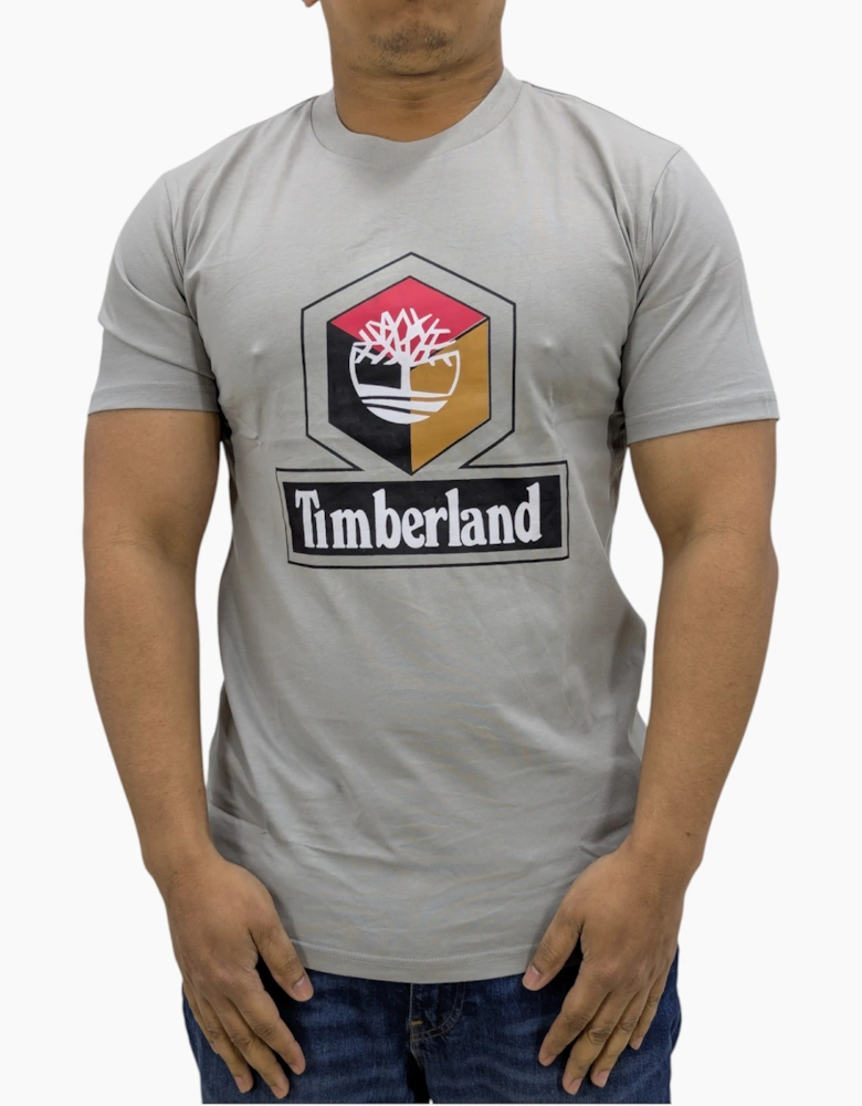 Timberland Cube Print Logo Mens T Shirts Crew Neck Pullover Casual Cotton Tee
