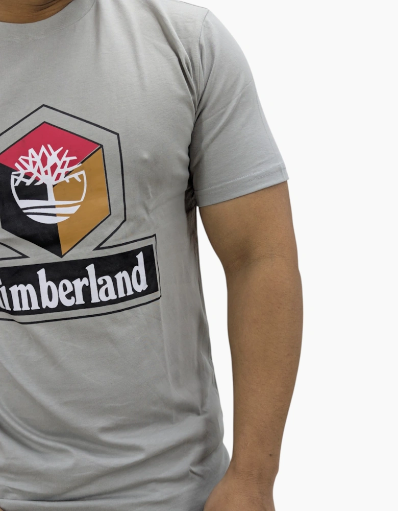 Timberland Cube Print Logo Mens T Shirts Crew Neck Pullover Casual Cotton Tee