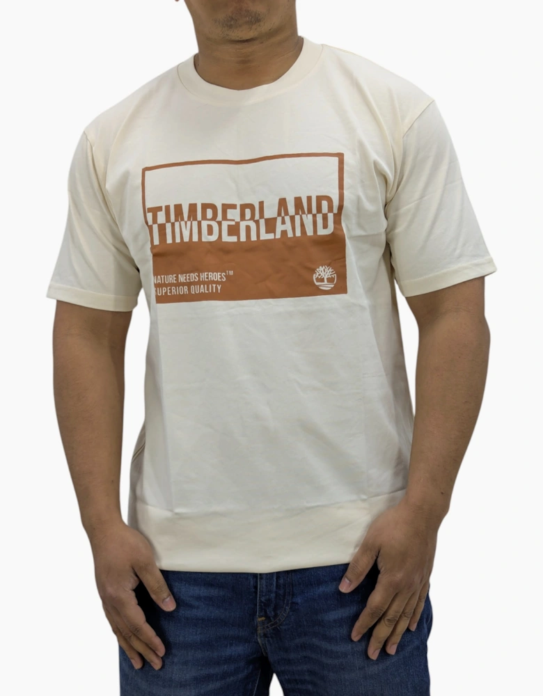 Timberland Mens T Shirts Print Logo Crew Neck Pullover Short Sleeve Cotton New