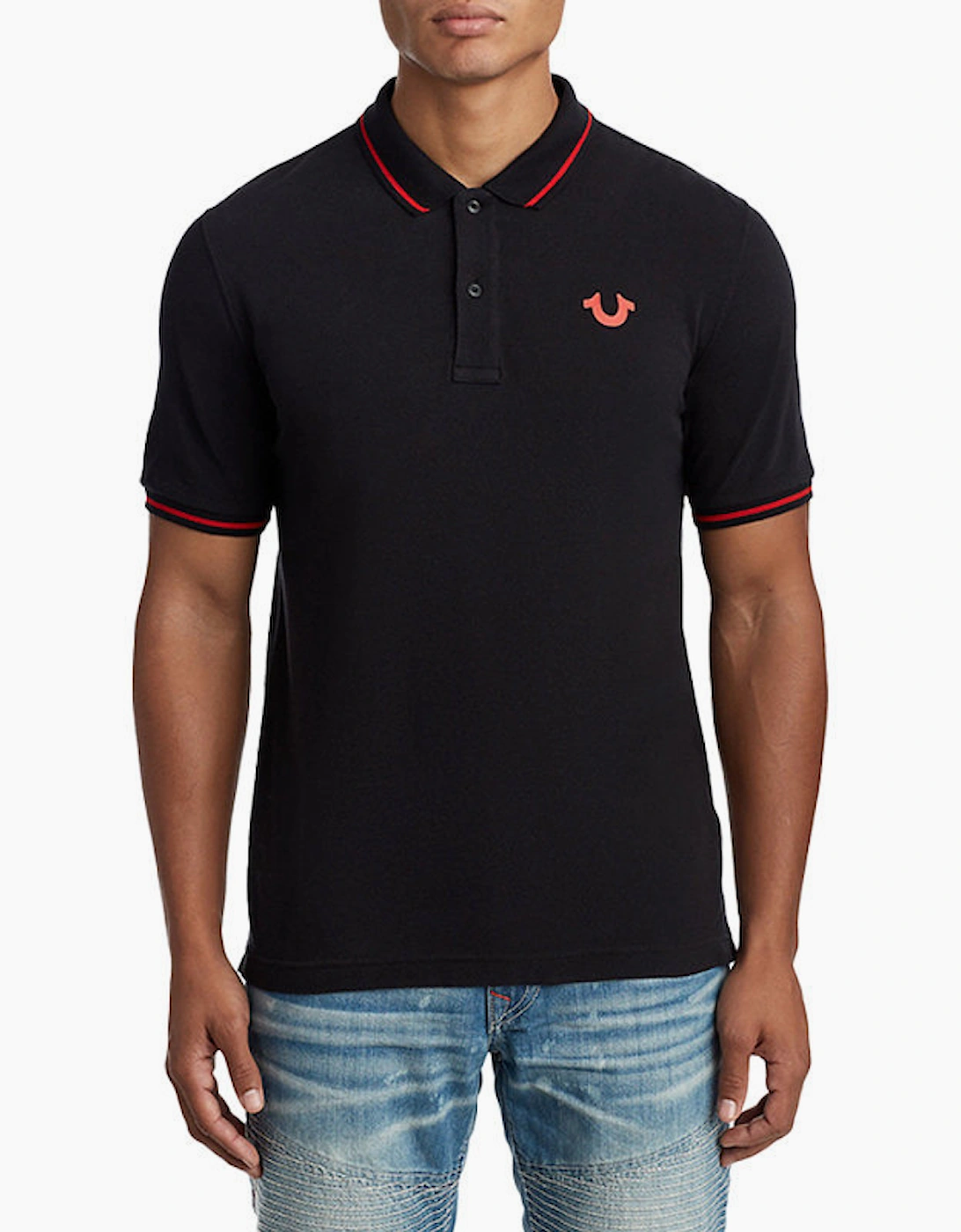 True Religion Mens Casual Polo T Shirt Short Sleeve Cotton Tee Classic Golf