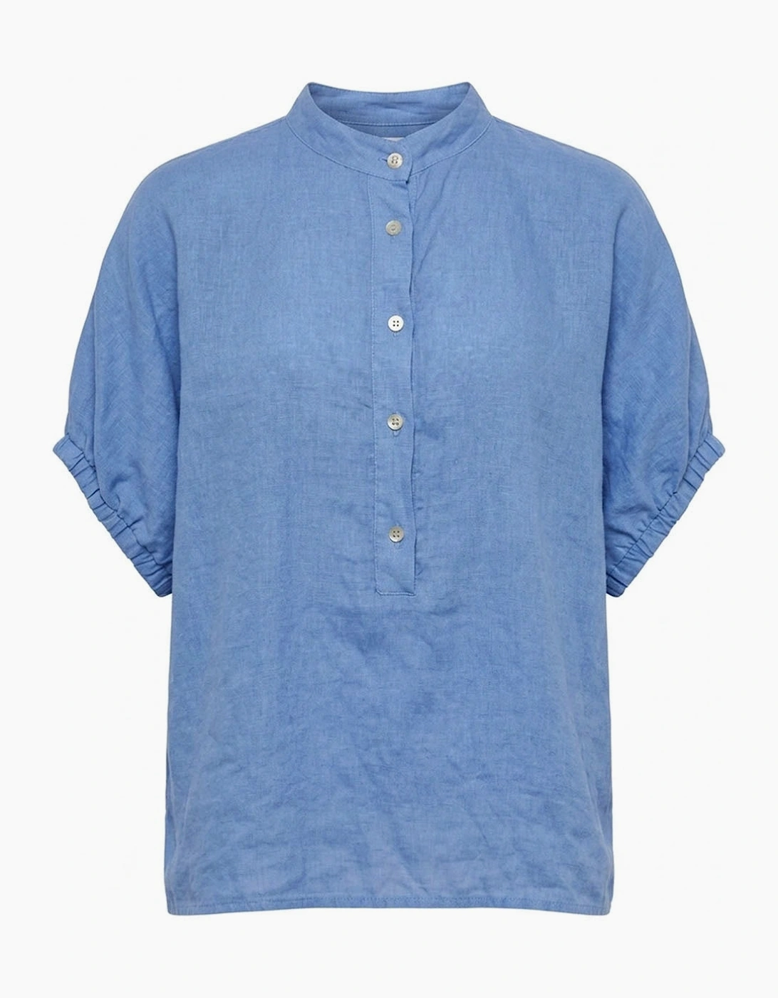 Relaxed Blue Linen Blouse