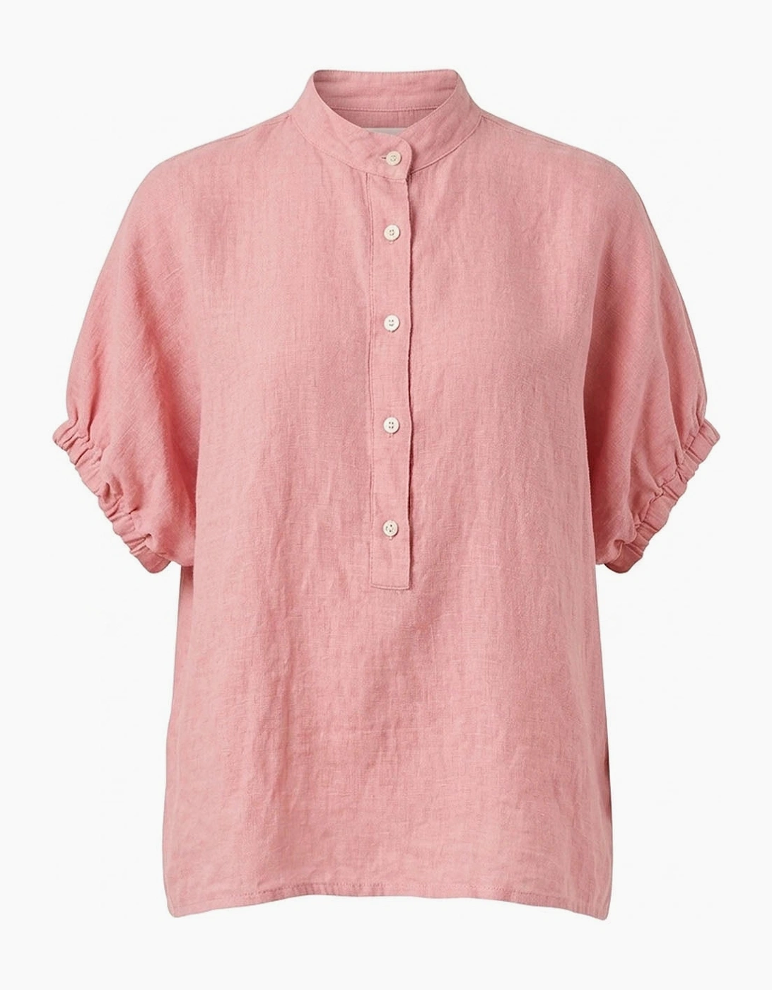Relaxed Pink Linen Blouse