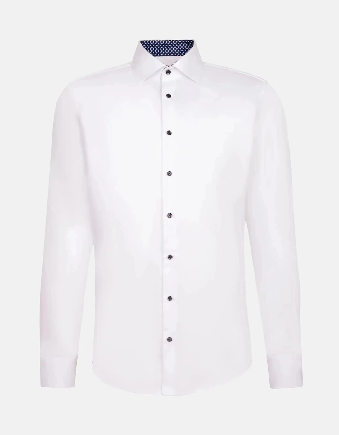 Slim Fit No Iron Contrast Kent Collar Business Shirt White