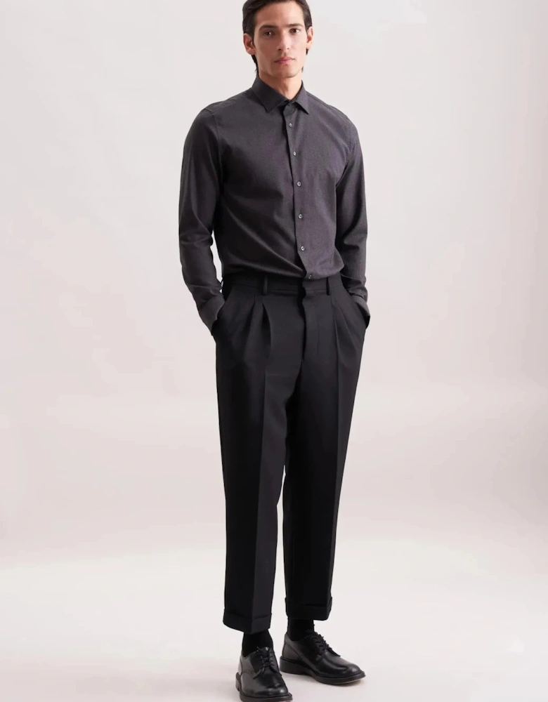 Slim Fit New Kent Flannel Shirt Grey