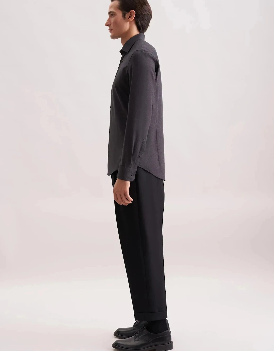 Slim Fit New Kent Flannel Shirt Grey