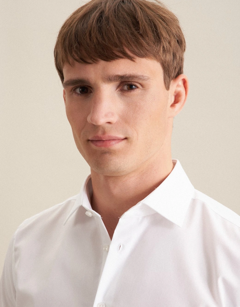 Shaped Fit No Iron Kent Collar Business Shirt White