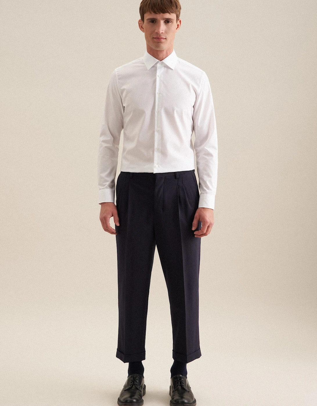 Shaped Fit No Iron Kent Collar Business Shirt White