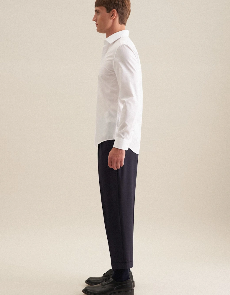 Shaped Fit No Iron Kent Collar Business Shirt White