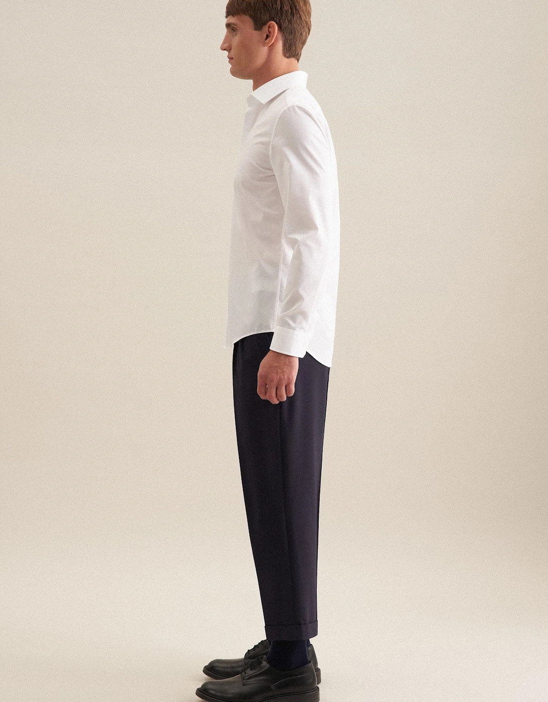 Shaped Fit No Iron Kent Collar Business Shirt White