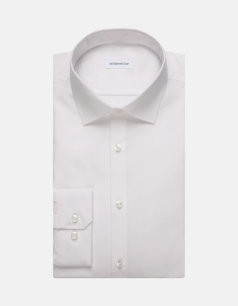Shaped Fit No Iron Kent Collar Business Shirt White
