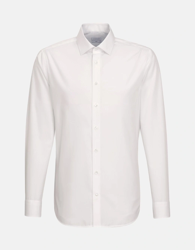 Shaped Fit No Iron Kent Collar Business Shirt White