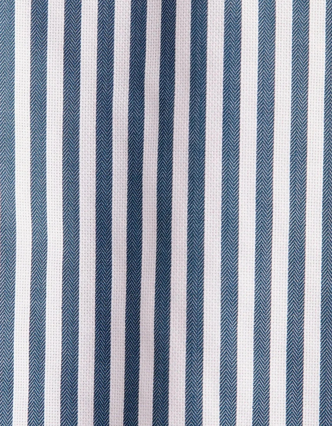 Regular Fit No Iron New Kent Striped Business Shirt Dark Teal