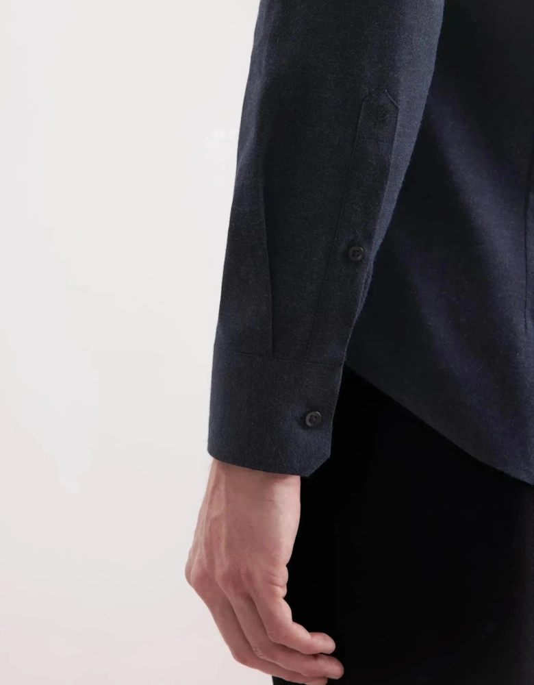 Slim Fit New Kent Flannel Shirt Dark Blue