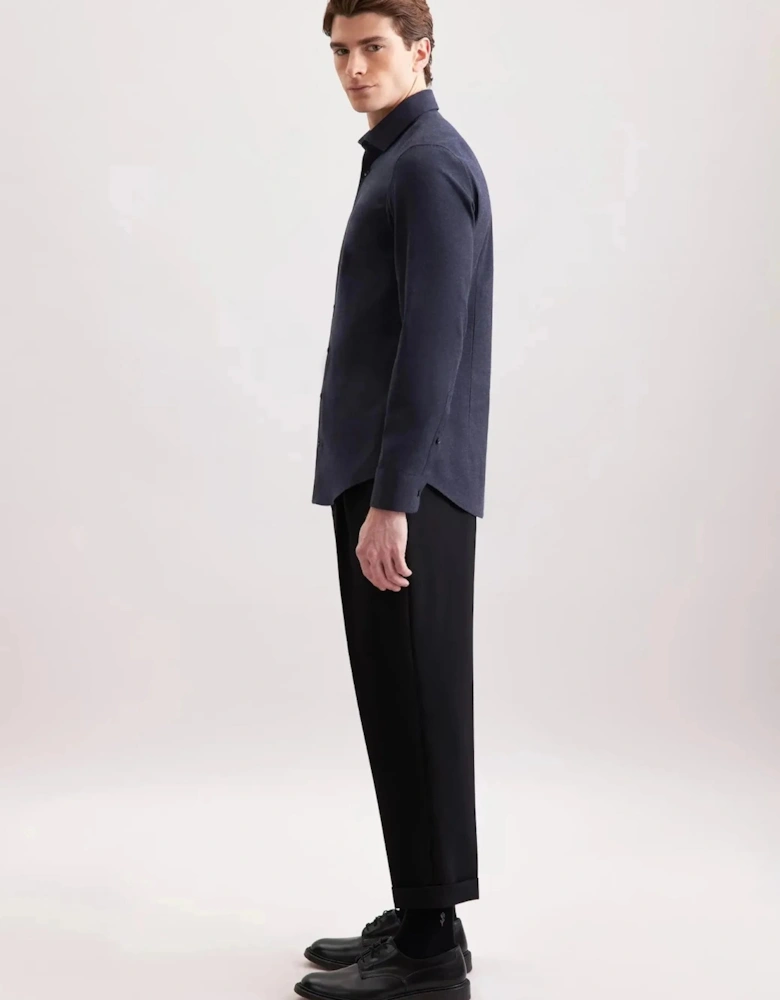 Slim Fit New Kent Flannel Shirt Dark Blue