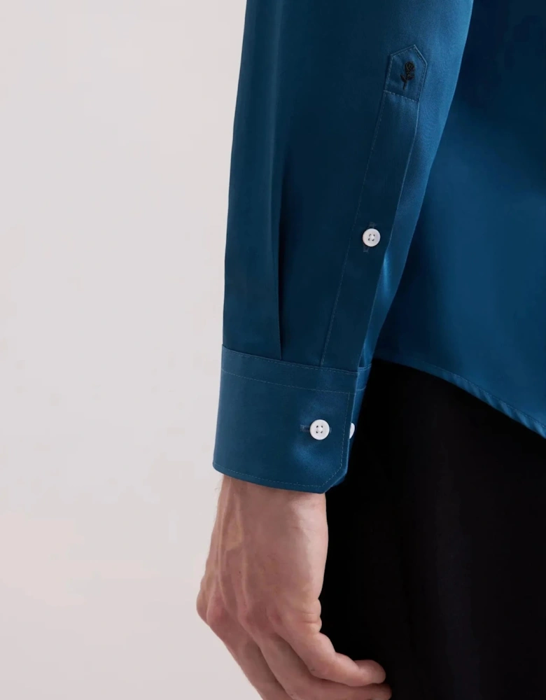 Shaped Fit Easy Iron New Kent Business Shirt Dark Teal