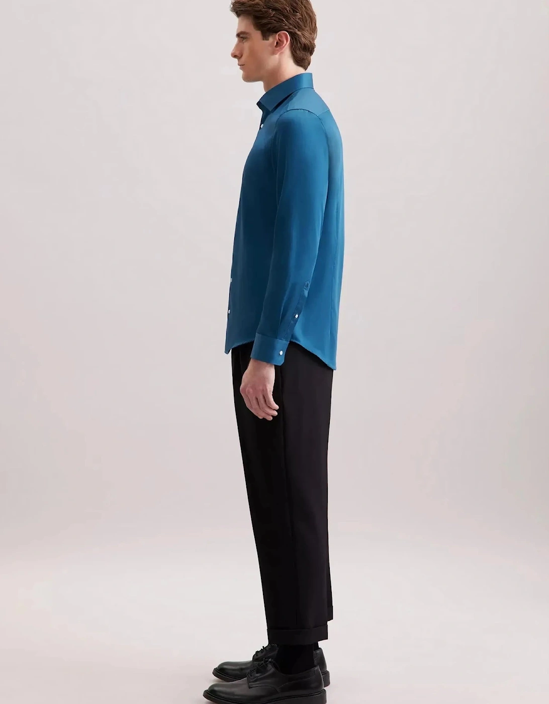 Shaped Fit Easy Iron New Kent Business Shirt Dark Teal