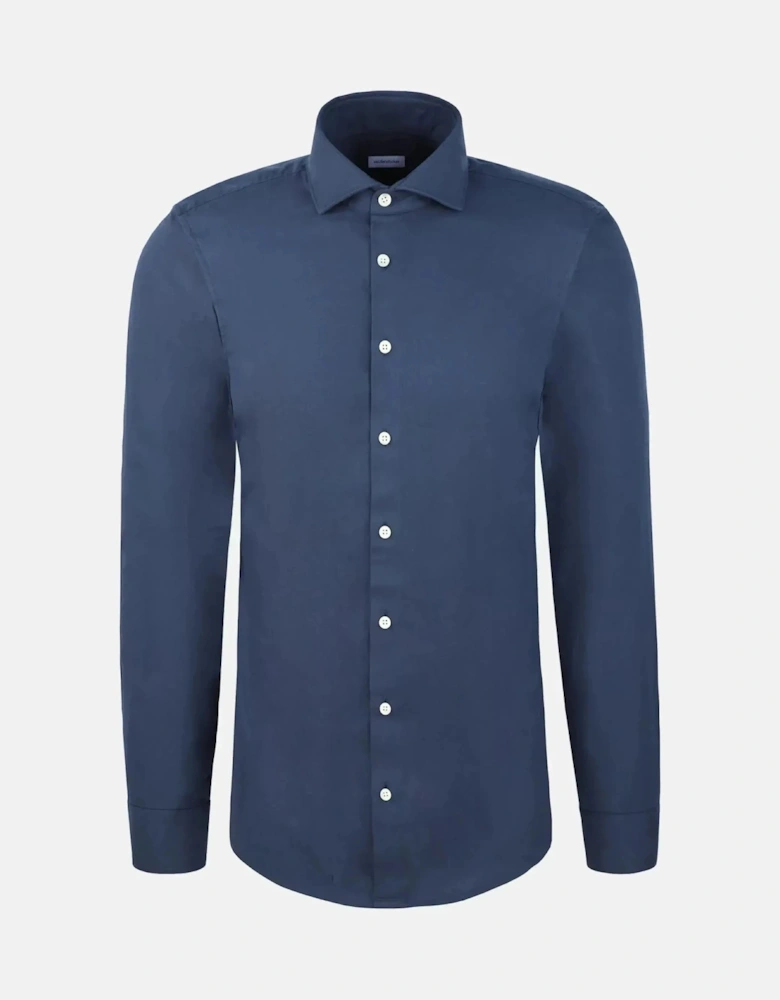 Regular Fit Spread Kent Pepita Flannel Shirt Dark Blue