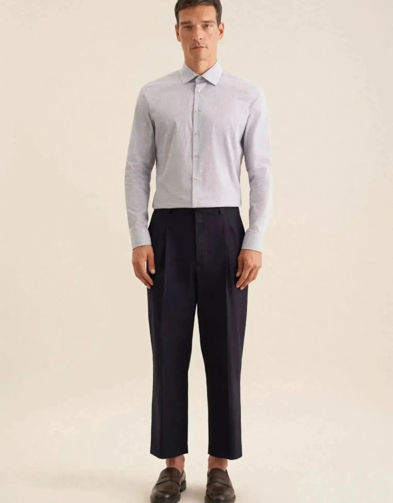 Slim Fit Business Kent Print Pattern Business Shirt Beige