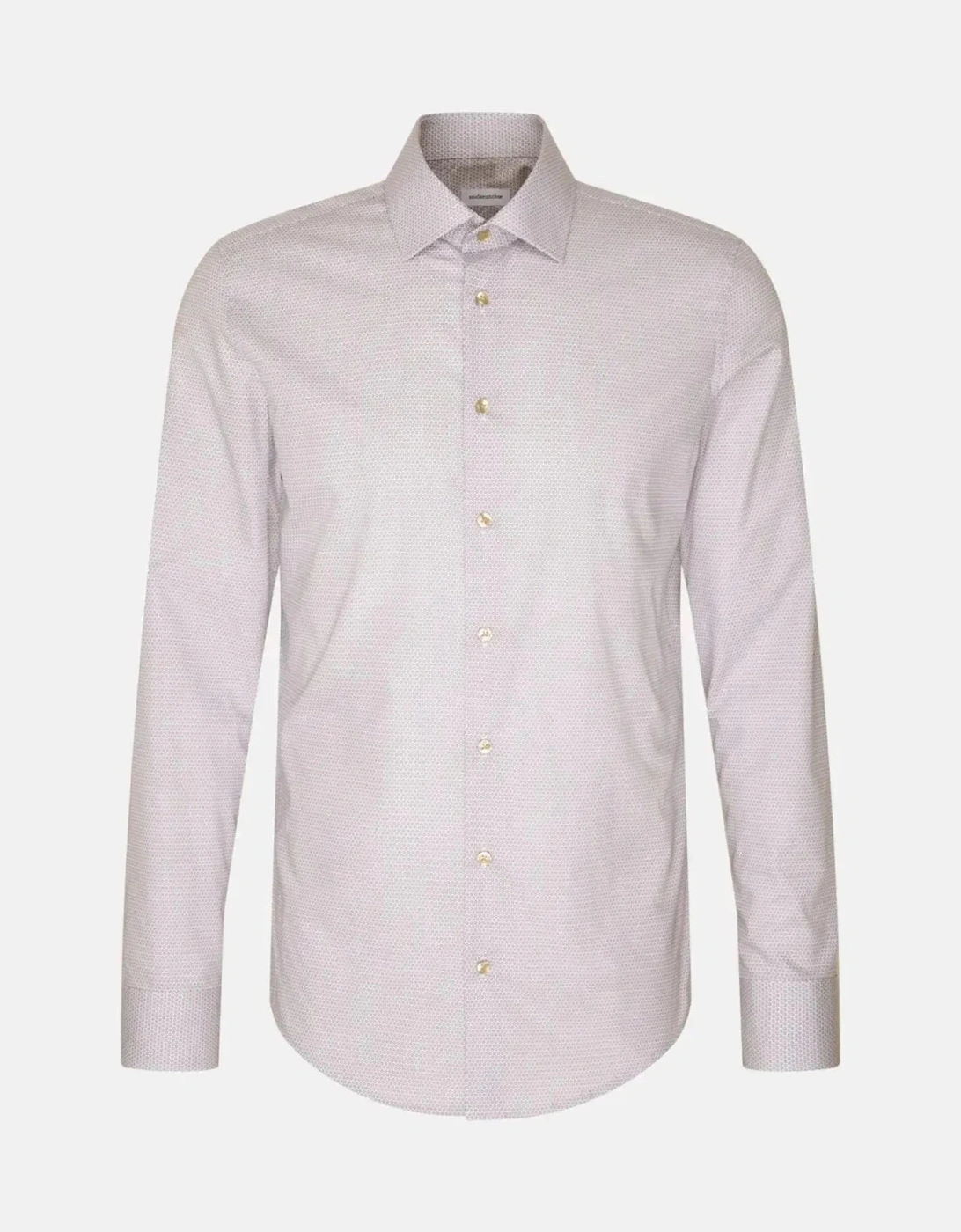Slim Fit Business Kent Print Pattern Business Shirt Beige
