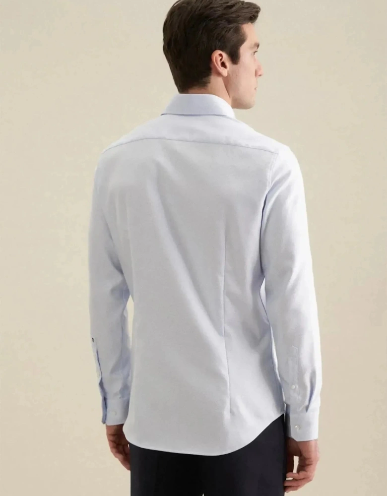 Shaped Fit No Iron Spread Kent Structured Business Shirt Light Blue