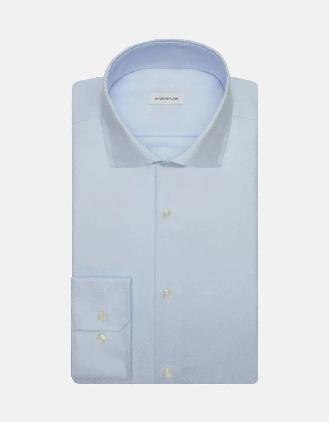 Slim Fit No Iron Spread Kent Structured Business Shirt Light Blue