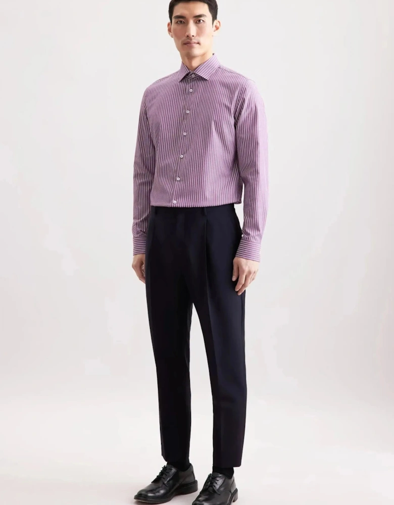 Slim Fit No Iron New Kent Striped Business Shirt Lilac