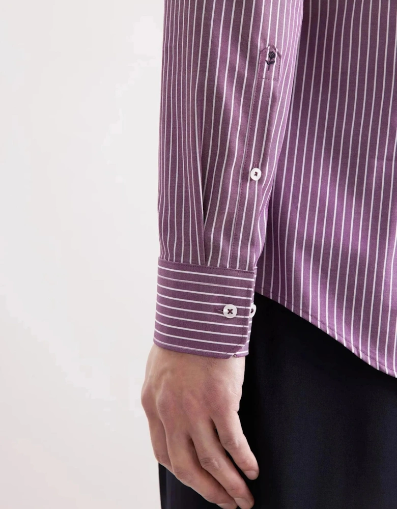 Slim Fit No Iron New Kent Striped Business Shirt Lilac