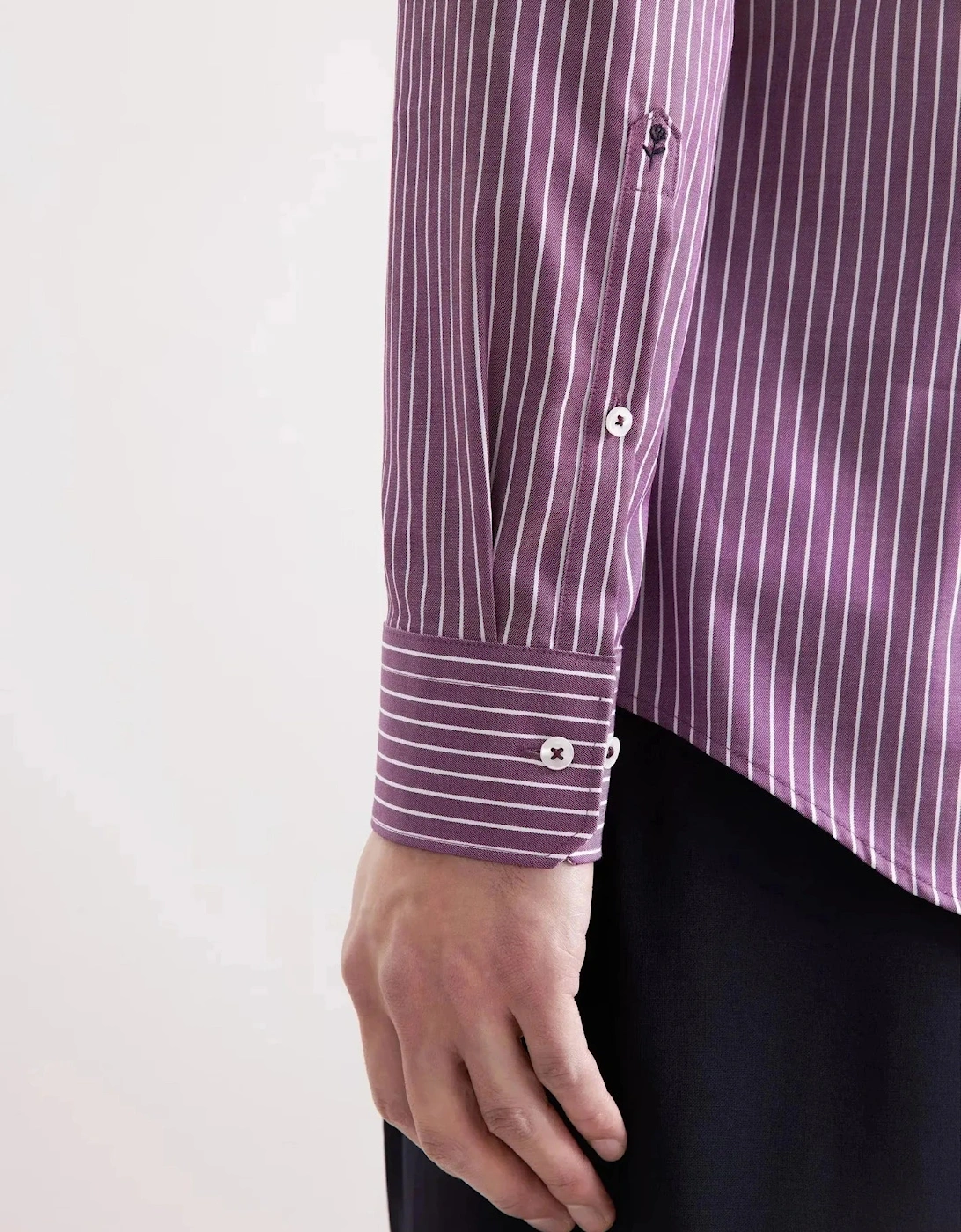 Slim Fit No Iron New Kent Striped Business Shirt Lilac