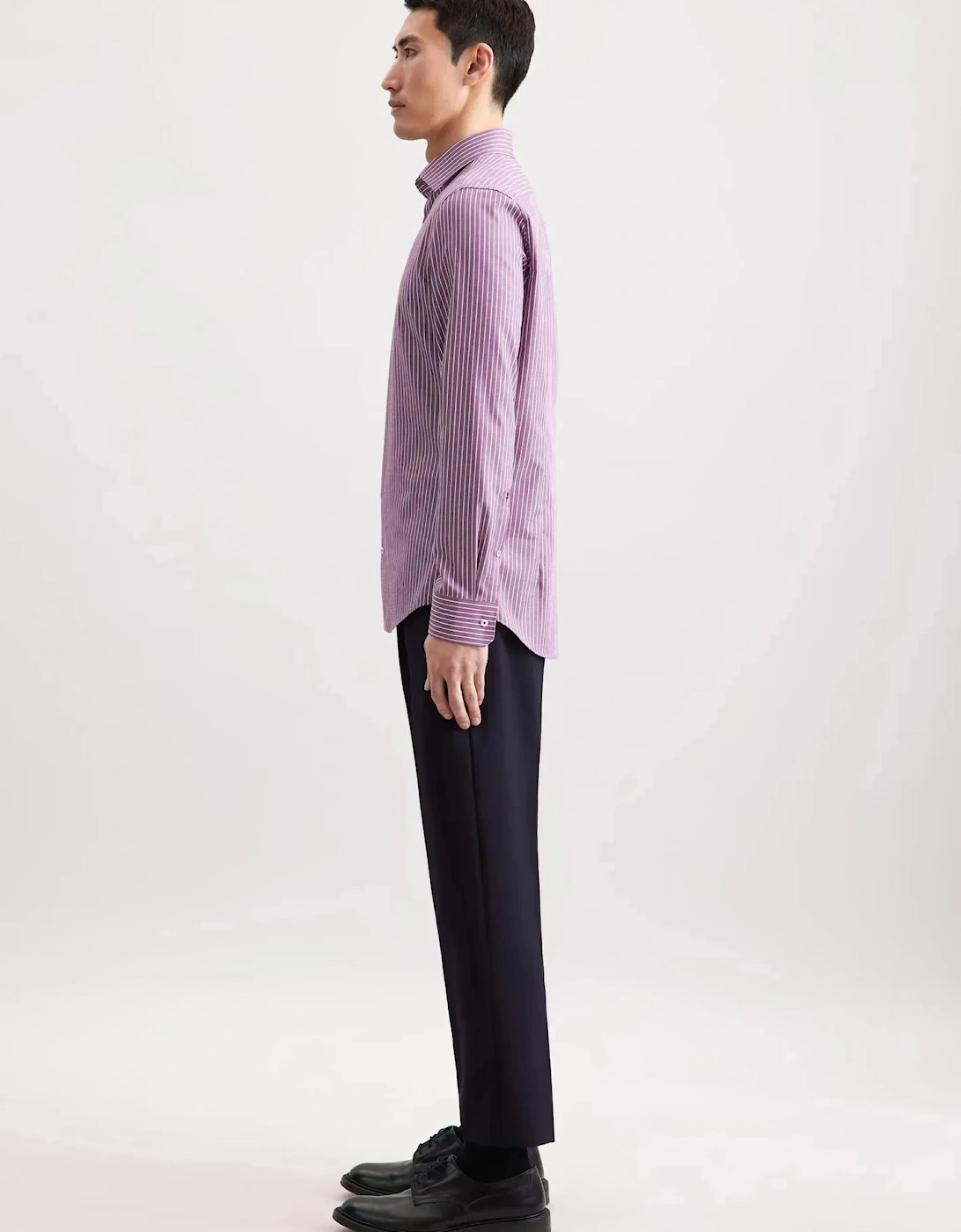 Slim Fit No Iron New Kent Striped Business Shirt Lilac