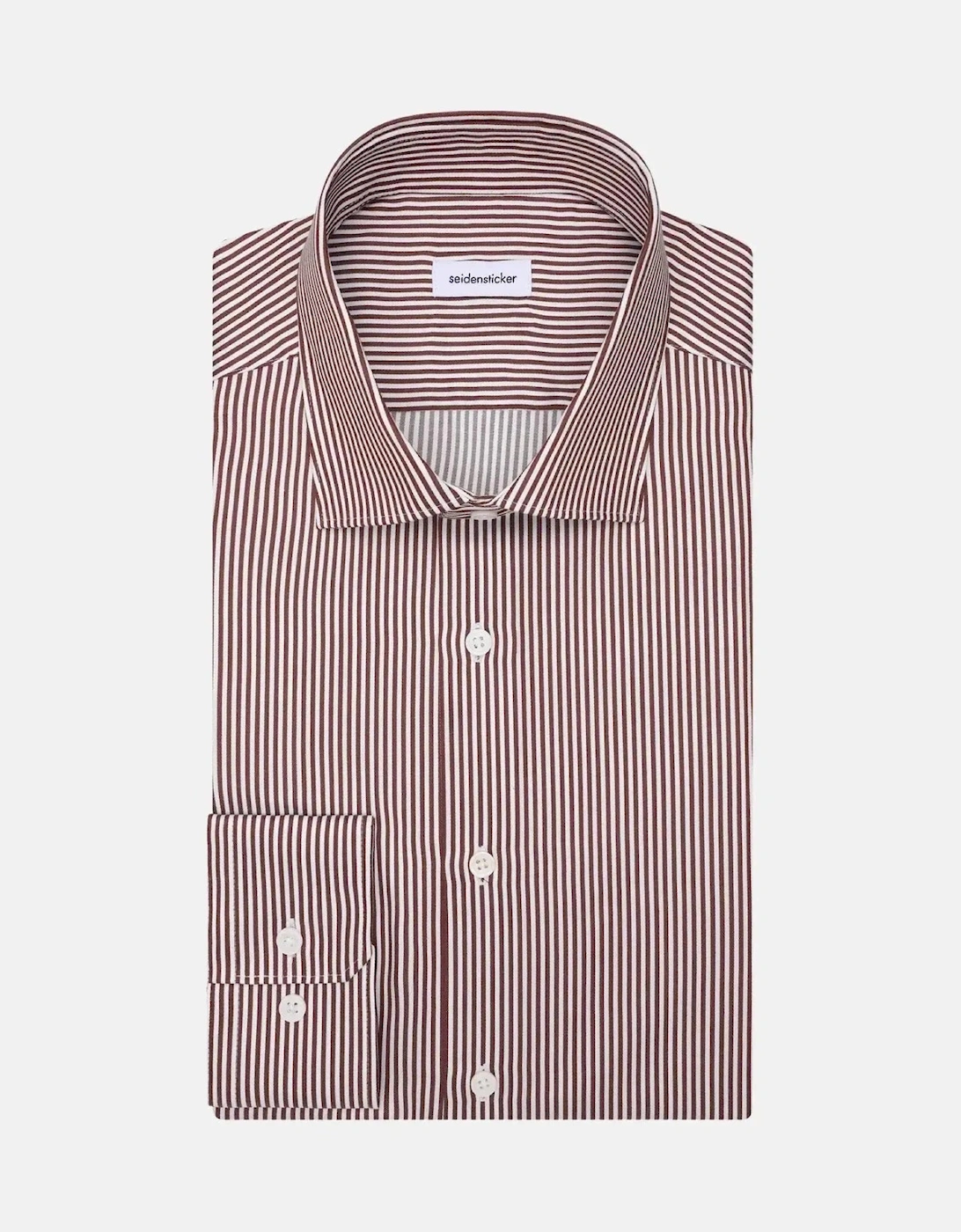 Slim Fit Easy Iron New Kent Striped Business Shirt Burgundy, 3 of 2
