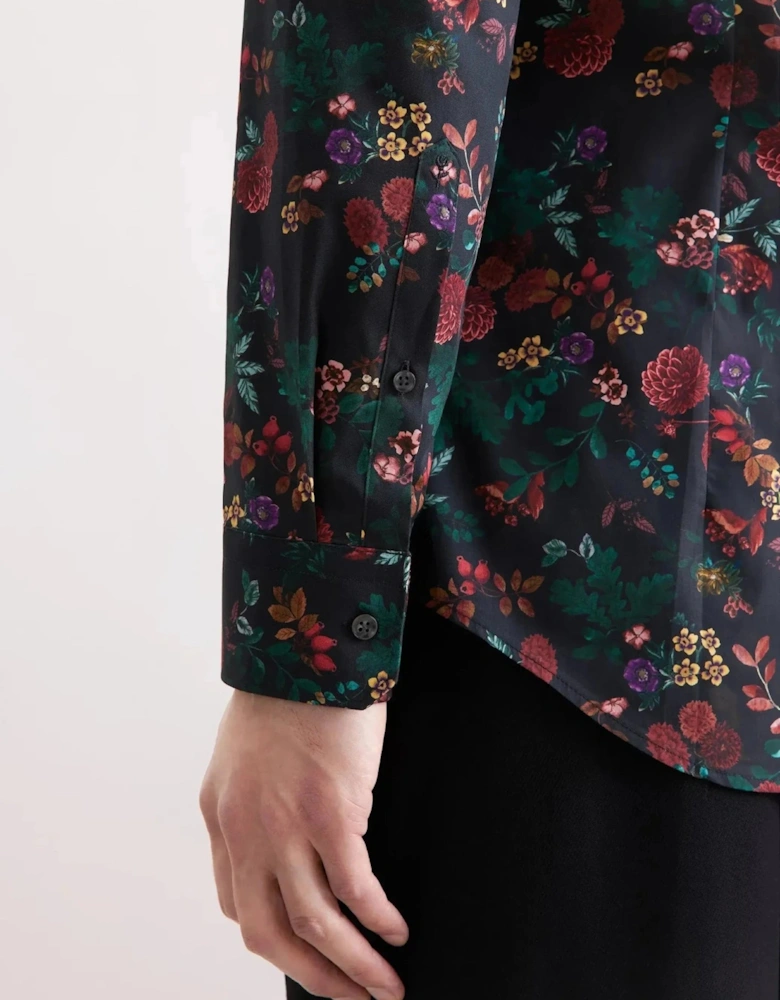 Slim Fit New Kent Floral Shirt Grey