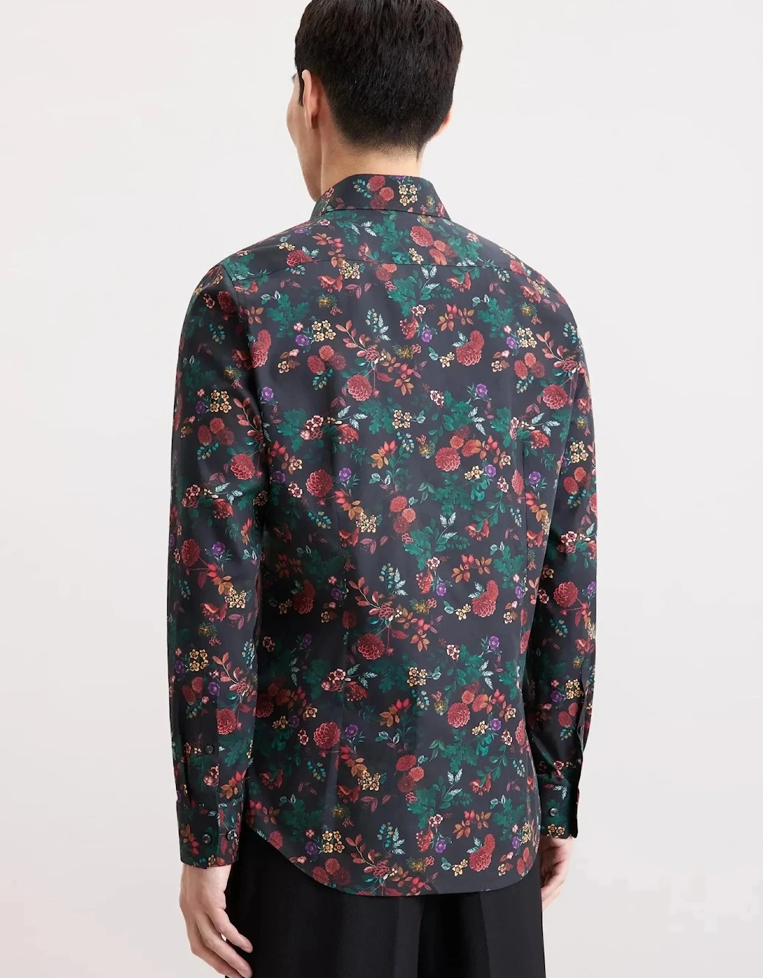Slim Fit New Kent Floral Shirt Grey