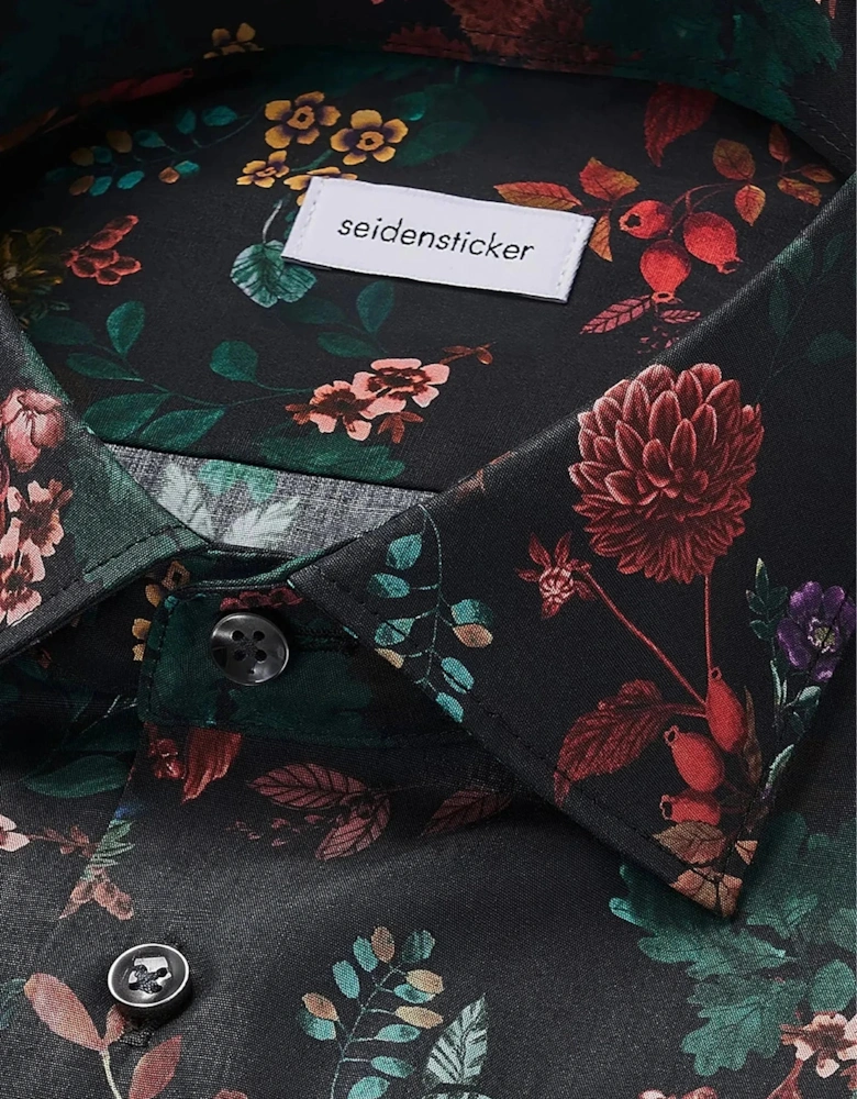 Slim Fit New Kent Floral Shirt Grey