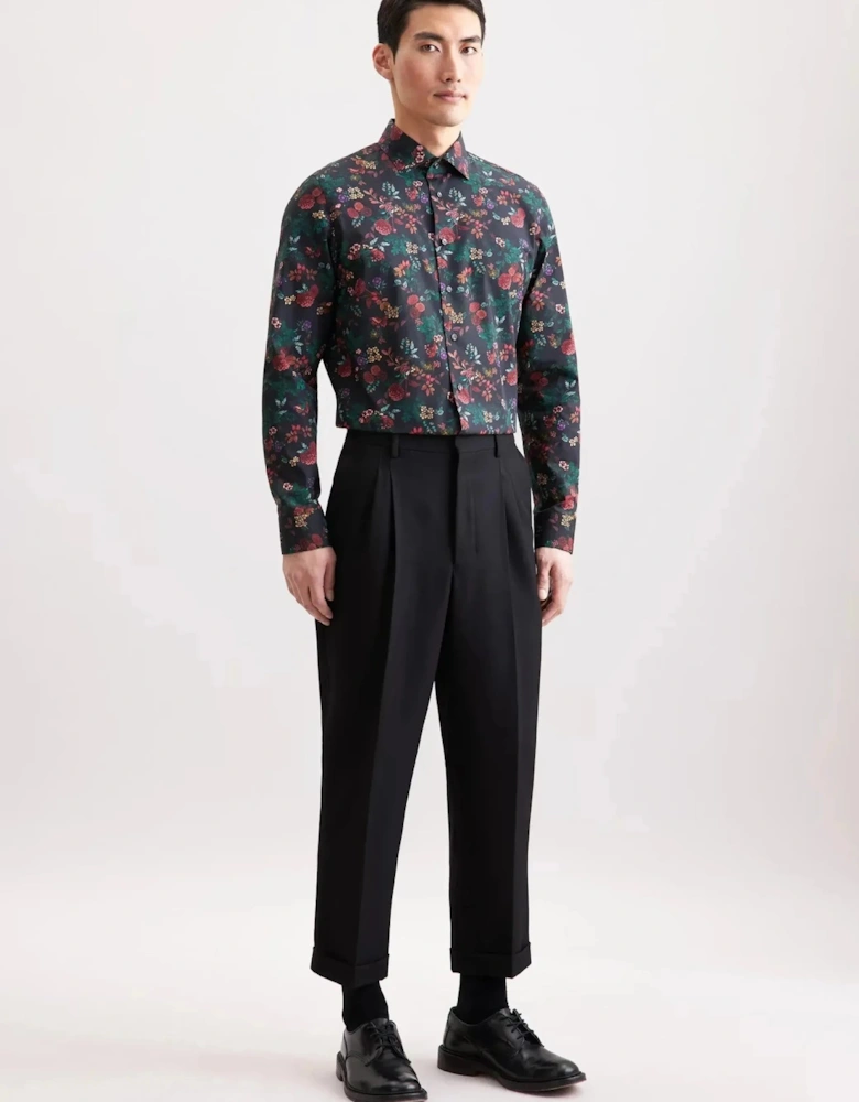 Slim Fit New Kent Floral Shirt Grey
