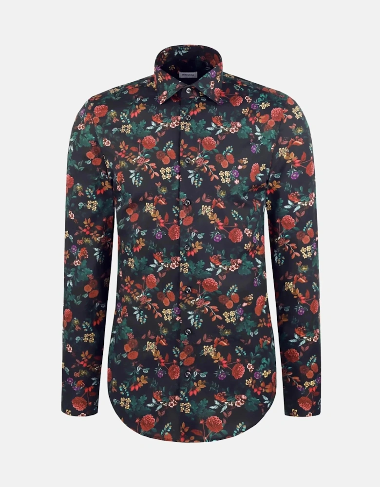 Slim Fit New Kent Floral Shirt Grey