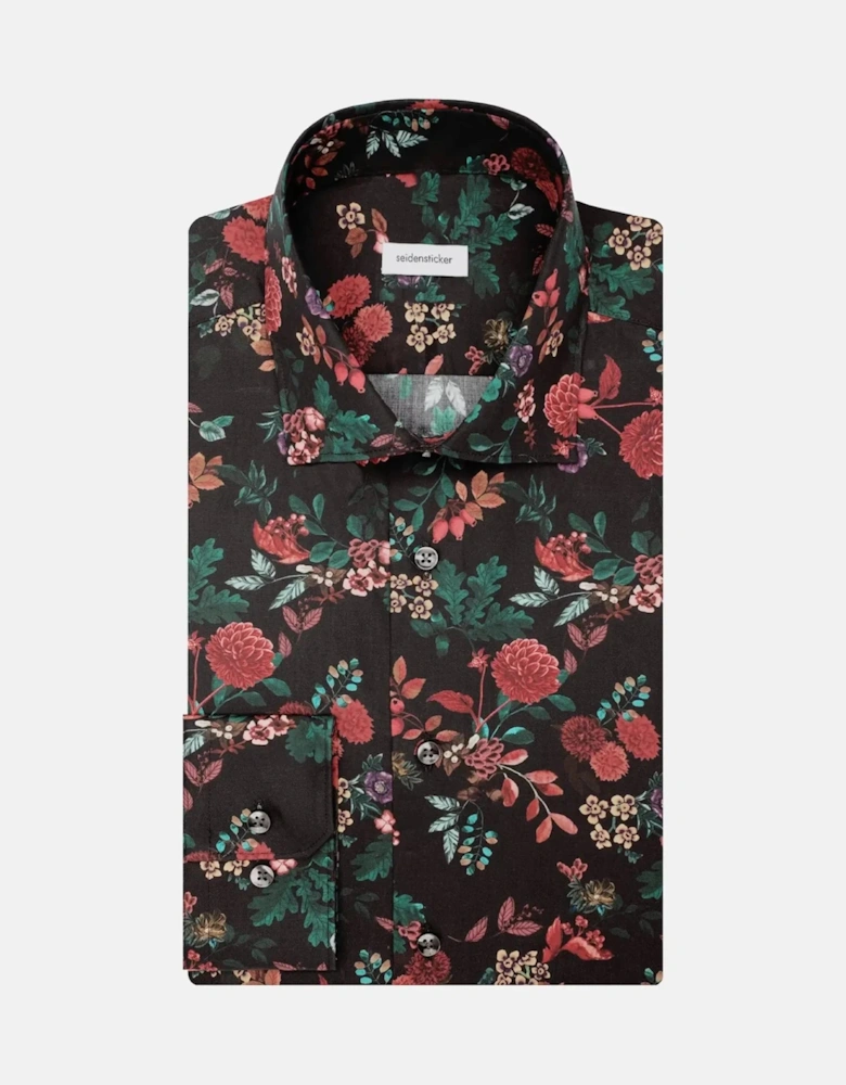 Slim Fit New Kent Floral Shirt Grey