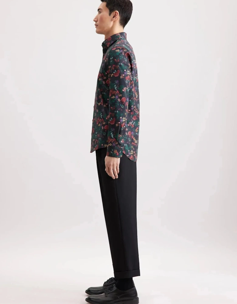Slim Fit New Kent Floral Shirt Grey