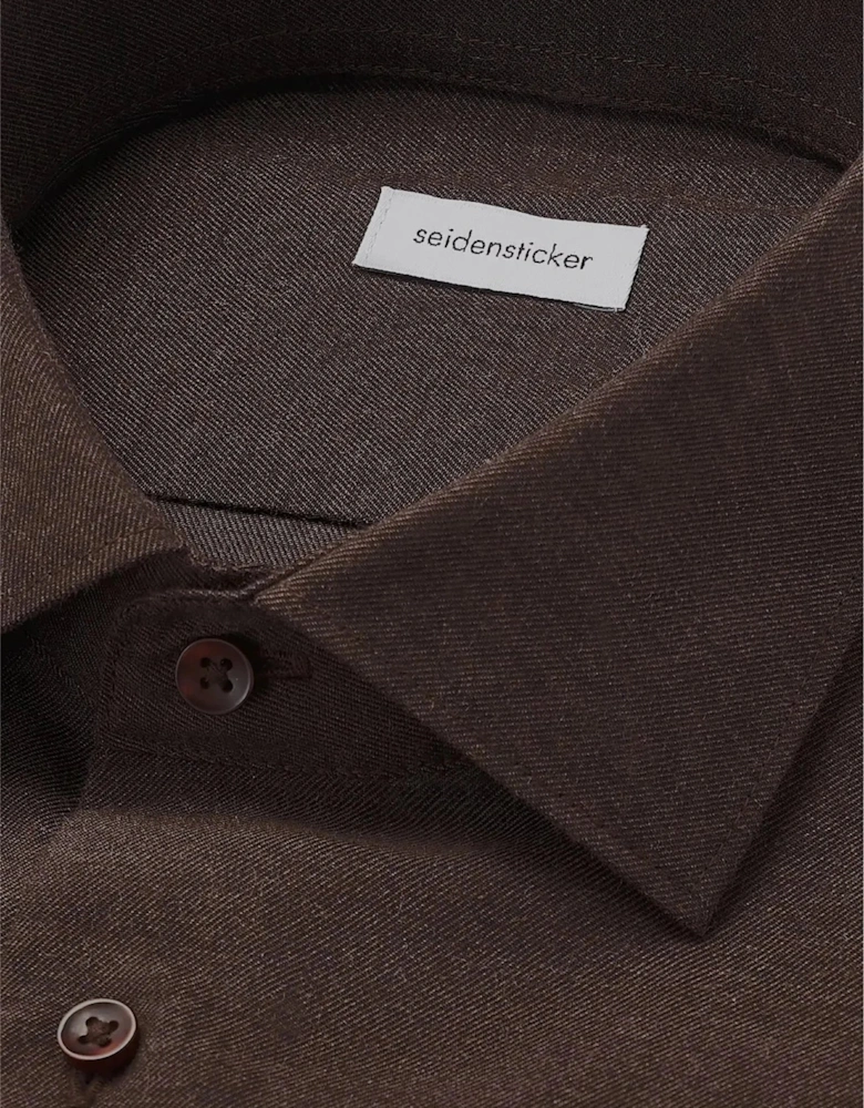 Slim Fit New Kent Flannel Shirt Brown