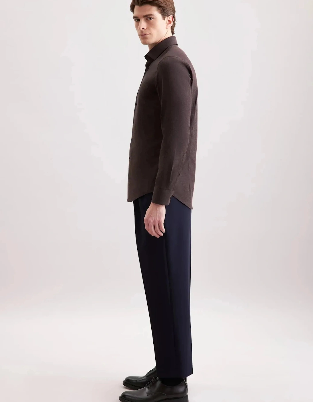 Slim Fit New Kent Flannel Shirt Brown