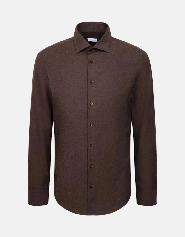 Slim Fit New Kent Flannel Shirt Brown