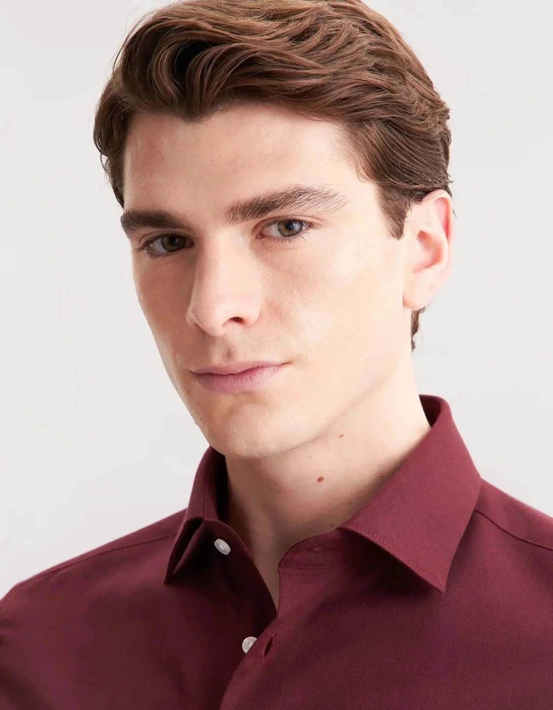 Slim Fit New Kent Flannel Shirt Burgundy