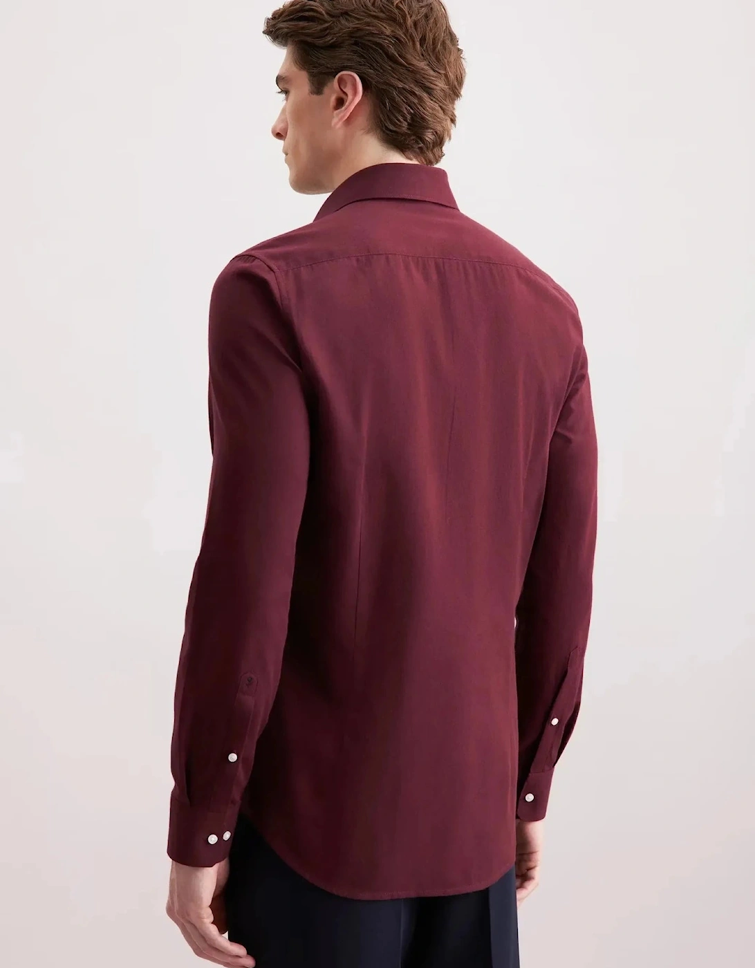 Slim Fit New Kent Flannel Shirt Burgundy