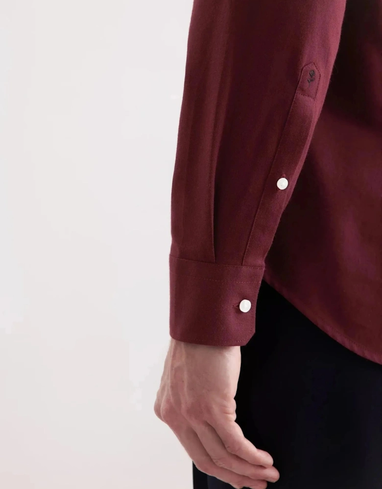 Slim Fit New Kent Flannel Shirt Burgundy