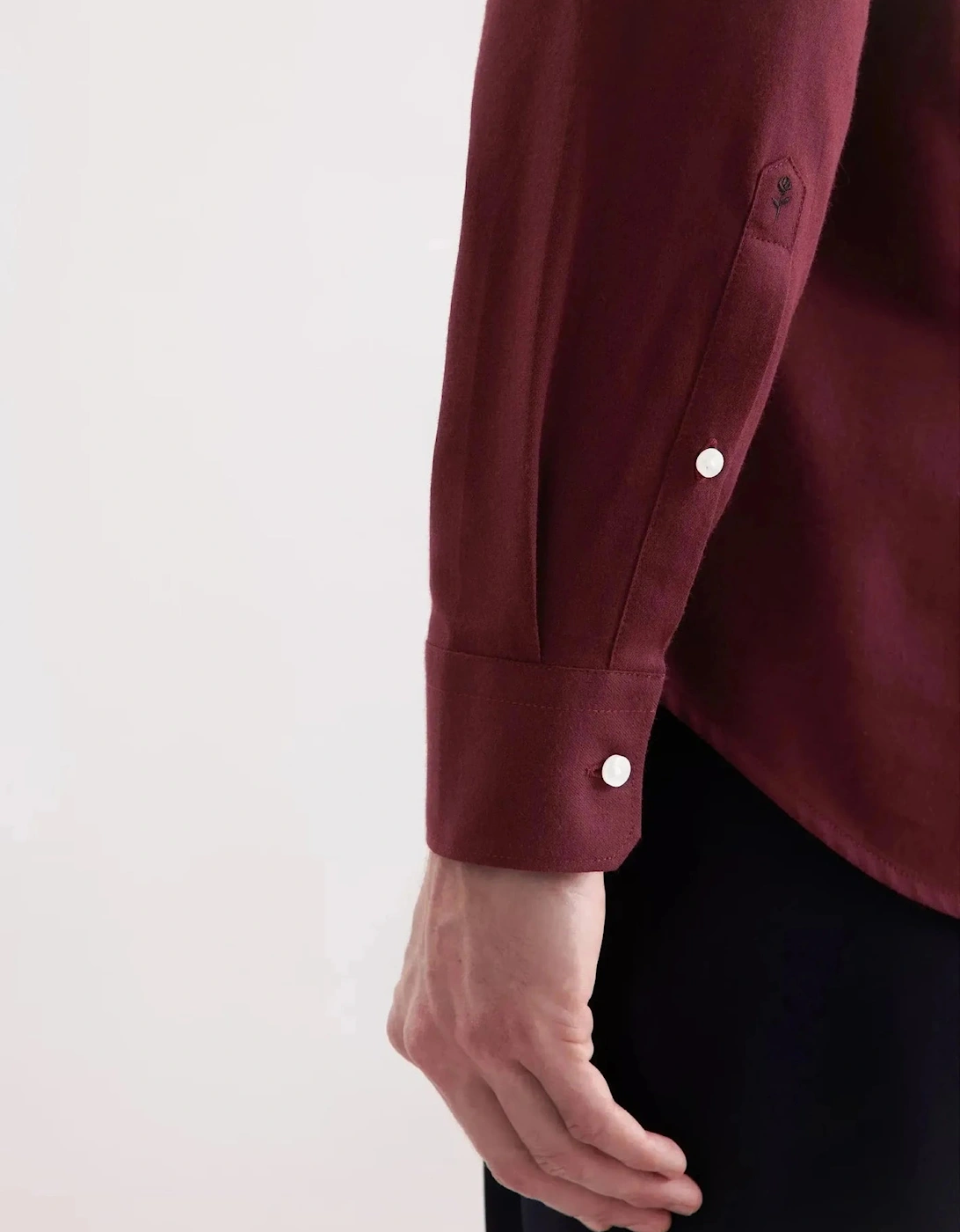 Slim Fit New Kent Flannel Shirt Burgundy