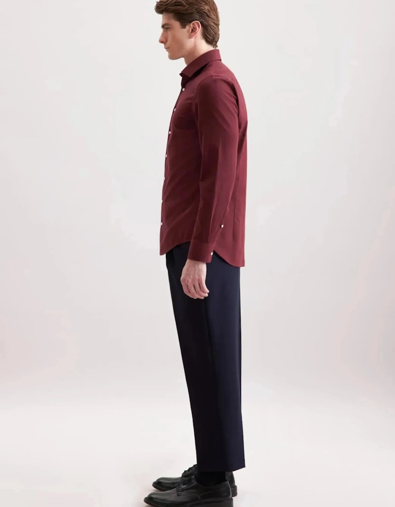 Slim Fit New Kent Flannel Shirt Burgundy